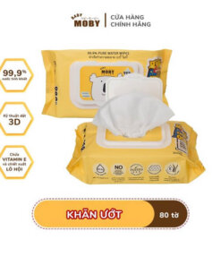 Khăn ướt tinh khiết Moby (80 tờ/gói)