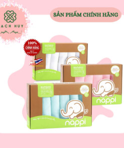 Khăn mặt sợi tre Nappi 25 x 25cm (3 cái/hộp)