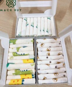 Khăn sữa xô cao cấp 2 lớp Beelight (10 cái/hộp)